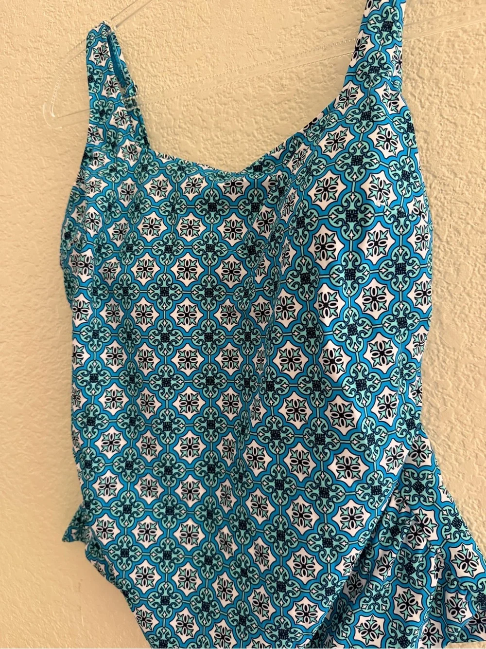 Swim Solutions Printed Tummy Control Tankini Top - Picture 4 of 5